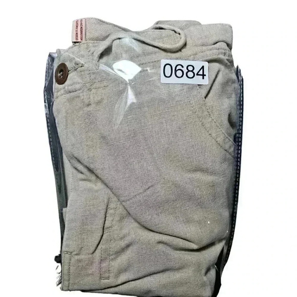 Guess Jeans Vintage Pants Mens 36x30 Khaki Linen Cotton Blend Drawstring EUC - Picture 7 of 8